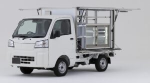 モジュール式移動スーパー車輛『いちばキャビン』